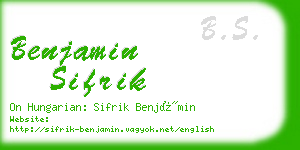 benjamin sifrik business card